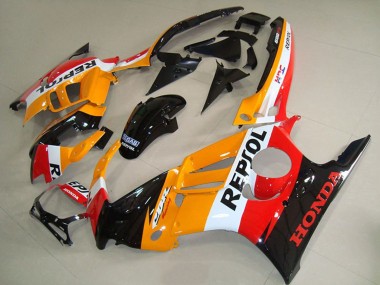 Billige Honda CBR600 F3 Motorrad Verkleidung 1995-1996 - Orange Weiss Glanzendes Schwarz Repsol