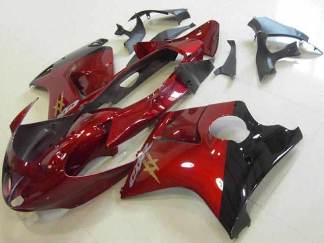 Billige Honda CBR1100XX Blackbird Motorrad Verkleidung 1996-2007 - Bonbon Rot Glanzendes Schwarz