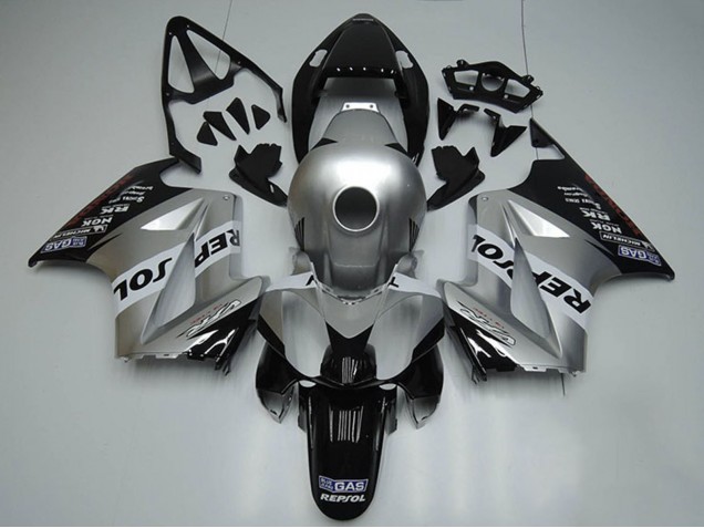 Billige Honda VFR 800 Motorrad Verkleidung 2002-2013 - Silber Weiss Glanzendes Schwarz Repsol