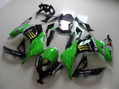 Billige Grün Glänzendes Schwarz Gelb Elf Touch4 Monster 2013-2018 Kawasaki ZX300R Motorrad Verkleidung
