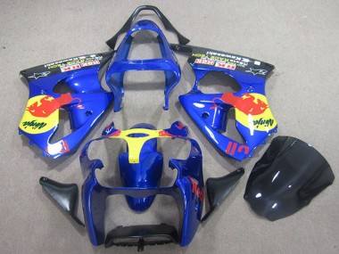 Billige Blau Gelb Red Bull 2000-2002 Kawasaki ZX6R Motorrad Verkleidung