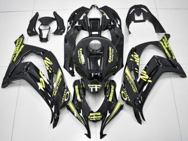 Billige Glänzendes Schwarz Gelb Motul Rennen Team Motocard 2016-2020 Kawasaki ZX10R Motorrad Verkleidung