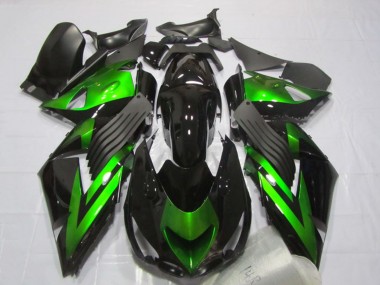 Billige Glänzendes Schwarz Grün Streifen 2006-2011 Kawasaki ZX14R ZZR1400 Motorrad Verkleidung