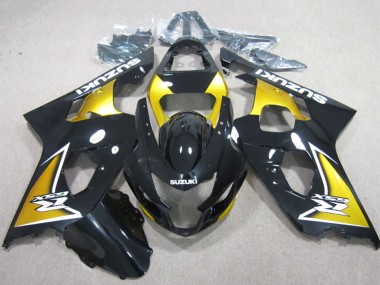 Billige Suzuki GSXR 600 Motorrad Verkleidung 2004-2005 - Glanzendes Schwarz Gelb