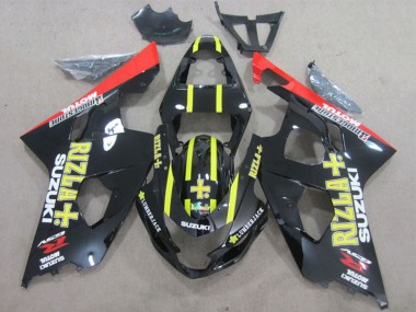 Billige Glänzendes Schwarz Rot Gelb Rizla 2004-2005 Suzuki GSXR 600 Motorrad Verkleidung