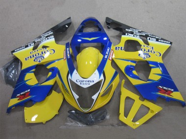 Billige Gelb Blau Weiß Schwarz Corona Extra 2004-2005 Suzuki GSXR 600 Motorrad Verkleidung