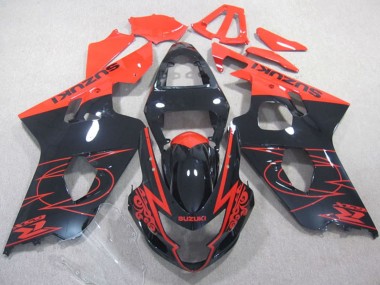 Billige Glänzendes Schwarz Rot 2004-2005 Suzuki GSXR 600 Motorrad Verkleidung