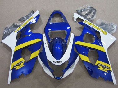 Billige Blau Weiß Gelb 2004-2005 Suzuki GSXR 600 Motorrad Verkleidung