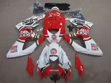 Billige Weiß Rot Lucky Strike Motul 2006-2007 Suzuki GSXR 600 Motorrad Verkleidung