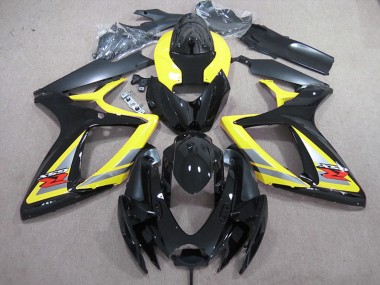 Billige Suzuki GSXR 600 Motorrad Verkleidung 2006-2007 - Gelb Grau Schwarz