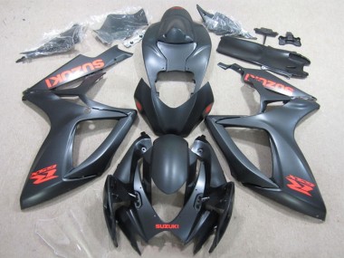 Billige Matt Schwarz Rot Aufkleber 2006-2007 Suzuki GSXR 600 Motorrad Verkleidung