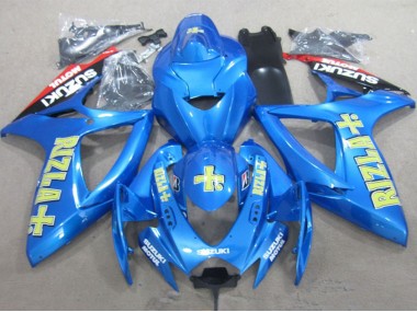 Billige Blau Gold Rot Rizla 2006-2007 Suzuki GSXR 600 Motorrad Verkleidung