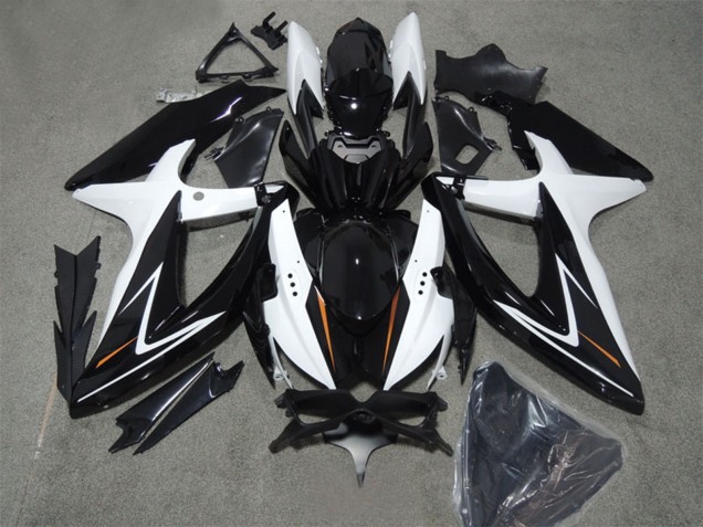 Billige Weiß Glänzendes Schwarz 2008-2010 Suzuki GSXR 600 Motorrad Verkleidung