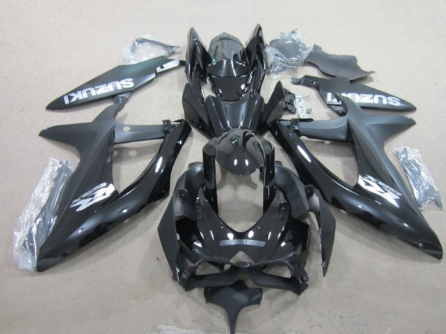 Billige Glänzendes Schwarz Weiß 2008-2010 Suzuki GSXR 600 Motorrad Verkleidung