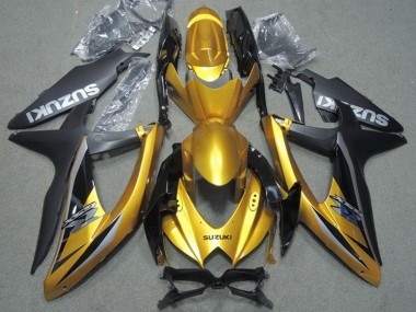 Billige Gold Matt Schwarz 2008-2010 Suzuki GSXR 600 Motorrad Verkleidung