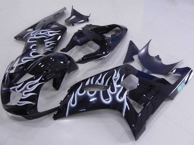 Billige Glänzendes Schwarz Weiß Flamme 2001-2003 Suzuki GSXR 750 Motorrad Verkleidung