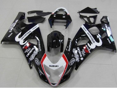 Billige Glänzendes Schwarz Weiß Rot Leuchtfeuer 2004-2005 Suzuki GSXR 750 Motorrad Verkleidung