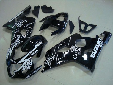 Billige Glänzendes Schwarz Weiß Corona Extra Motul 2004-2005 Suzuki GSXR 750 Motorrad Verkleidung