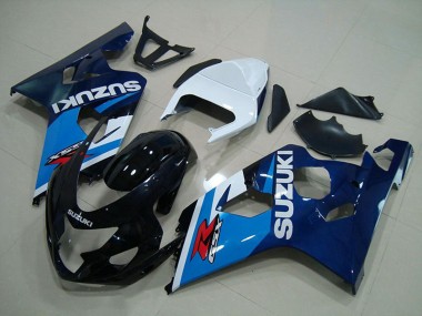 Billige Weiß Blau Glänzendes Schwarz 2004-2005 Suzuki GSXR 750 Motorrad Verkleidung