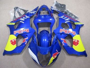 Billige Blau Gelb Red Bull 2003-2004 Suzuki GSXR 1000 Motorrad Verkleidung