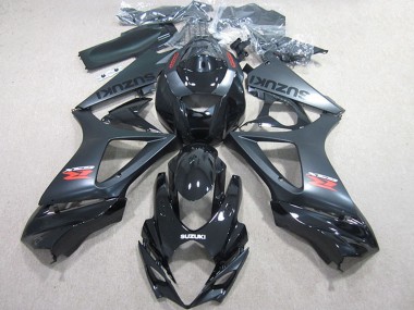 Billige Suzuki GSXR 1000 Motorrad Verkleidungen Kit 2007-2008 - Glanzendes Schwarz Matt Schwarz