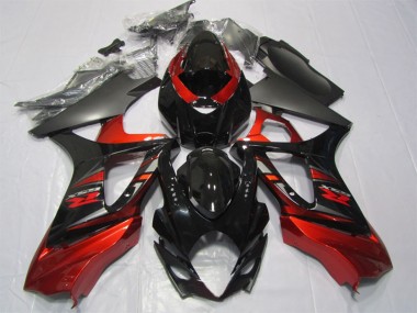 Billige Rot Glänzendes Schwarz 2007-2008 Suzuki GSXR 1000 Motorrad Verkleidung Kit