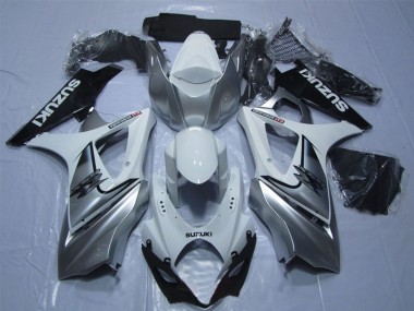 Billige Weiß Silber Schwarz 2007-2008 Suzuki GSXR 1000 Motorrad Verkleidung