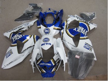 Billige Weiß Blau Lucky Strike Motul 2009-2016 Suzuki GSXR 1000 Motorrad Verkleidung