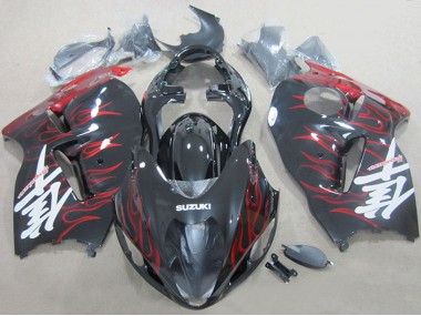 Billige Schwarz Rot Flamme 1996-2007 Suzuki GSXR 1300 Hayabusa Motorrad Verkleidung