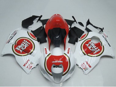 Billige Weiß Rot Lucky Strike Motul 1996-2007 Suzuki GSXR 1300 Hayabusa Motorrad Verkleidung