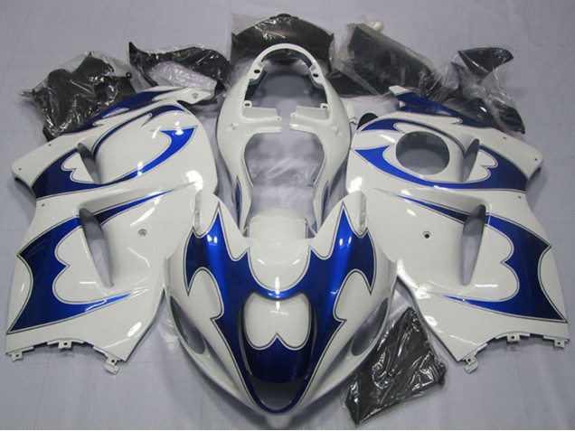 Billige Weiß Blau 1996-2007 Suzuki GSXR 1300 Hayabusa Motorrad Verkleidung Kit