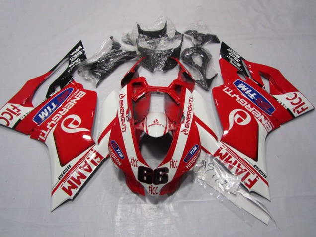 Billige Weiß Rot Fiamm Ficc 2011-2014 Ducati 1199 Motorrad Verkleidung