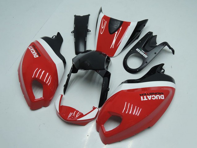 Billige Weiß Rot Glänzendes Schwarz 2008-2012 Ducati Monster 696 Motorrad Verkleidung