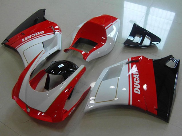 Billige Ducati 916 Motorrad Verkleidung 1993-2005 - Weiss Rot Glanzendes Schwarz