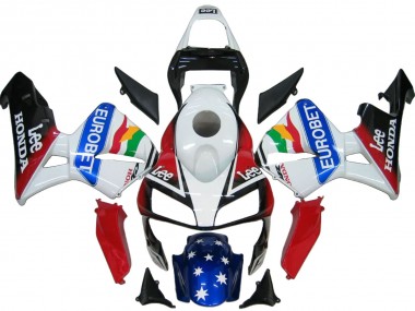 Billige Weiß Rot Blau Glänzendes Schwarz EuroBet 2003-2004 Honda CBR600RR Motorrad Verkleidung