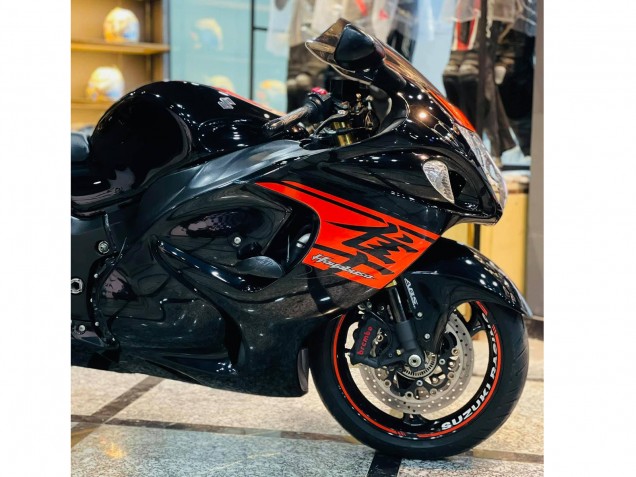 Billige Suzuki GSXR 1300 Hayabusa Motorrad Verkleidung 2008-2020 - Glanzendes Schwarz Rot