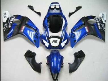 Billige Blau Weiß Matt Schwarz 1998-2002 Yamaha YZF 600 R6 Motorrad Verkleidung