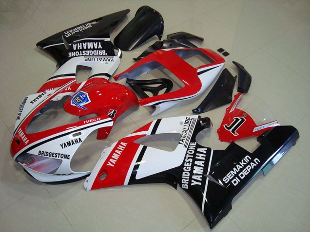 Billige Schwarz Rote Aufkleber R1 1998-1999 Motorrad Verkleidungen