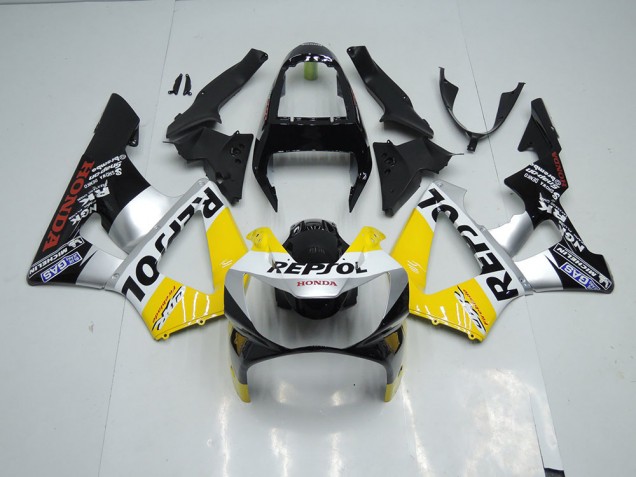 Billige Gelb Silber Schwarz Repsol CBR 900 RR 929 2000-2001 Motorrad Verkleidungen