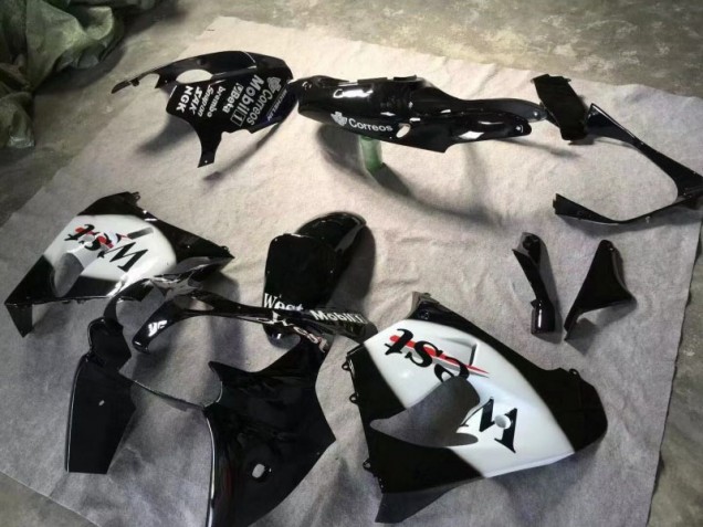 Billige Glänzend schwarz Weiß ZX9R 2000-2001 Motorrad Verkleidungen