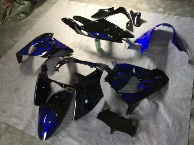 Billige Glänzend Schwarz Blau Flamme ZX9R 2000-2001 Motorrad Verkleidungen Billige Glänzend Schwarz Blau Flamme ZX9R 2000-2001 Motorrad Verkleidungen
