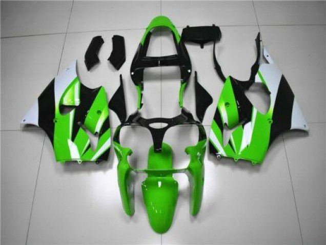 Billige Grün Weiß Schwarz ZX6R 2000-2002 Motorrad Verkleidungen Billige Grün Weiß Schwarz ZX6R 2000-2002 Motorrad Verkleidungen