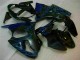 Billige Schwarz mit Blaur Flamme ZX6R 2000-2002 Motorrad Verkleidungen