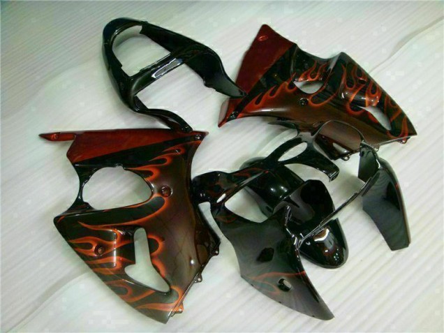 Billige Schwarz rote Flamme ZX6R 2000-2002 Motorrad Verkleidungen Billige Schwarz rote Flamme ZX6R 2000-2002 Motorrad Verkleidungen