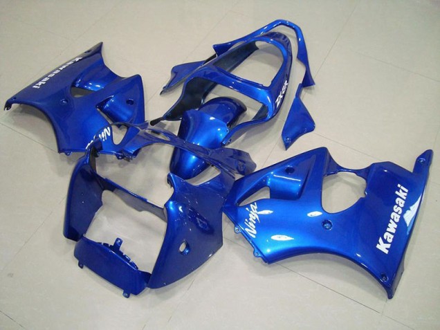 Billige Blau mit Weißen Aufklebern ZX6R 2000-2002 Motorrad Verkleidungen