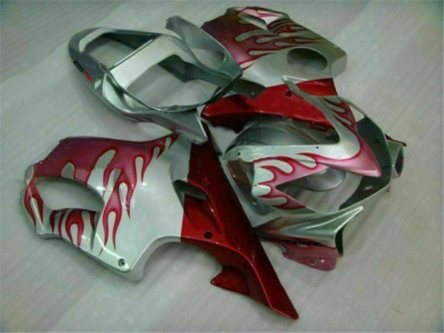 Billige Rot Flamme Silber CBR 600 F4i 2001-2003 Motorrad Verkleidungen