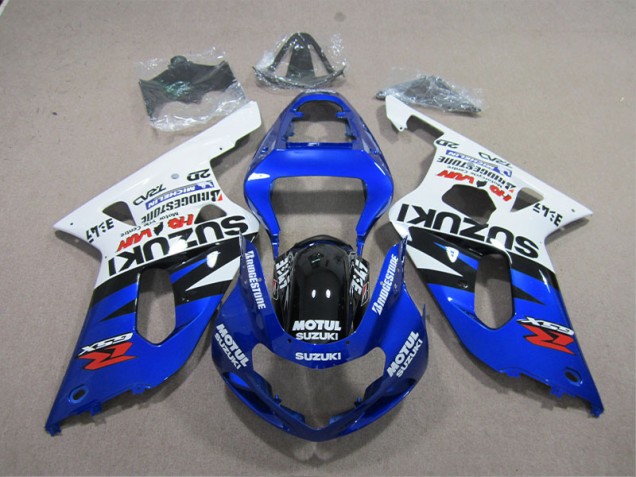 Billige Blau Weiß Motul GSXR 600 K1 K2 K3 2001-2003 Motorrad Verkleidung Billige Blau Weiß Motul GSXR 600 K1 K2 K3 2001-2003 Motorrad Verkleidung