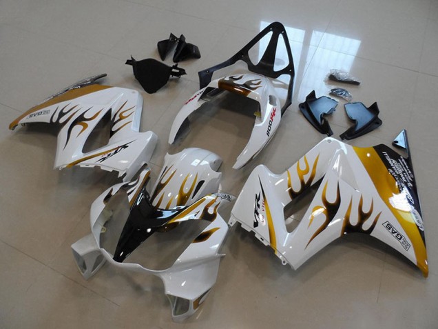 Billige Weiß Gold Schwarz Flamme VFR 800 2002-2013 Motorrad Verkleidungen