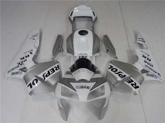 Billige Silver Weiß Schwarz Repsol CBR 600 RR 2003-2004 Motorrad Verkleidungen Billige Silver Weiß Schwarz Repsol CBR 600 RR 2003-2004 Motorrad Verkleidungen