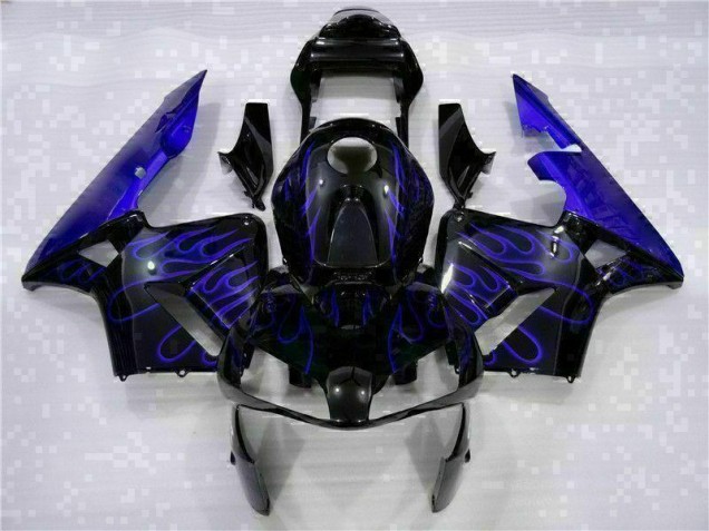 Billige Schwarz mit Blaur Flamme CBR 600 RR 2003-2004 Motorrad Verkleidungen